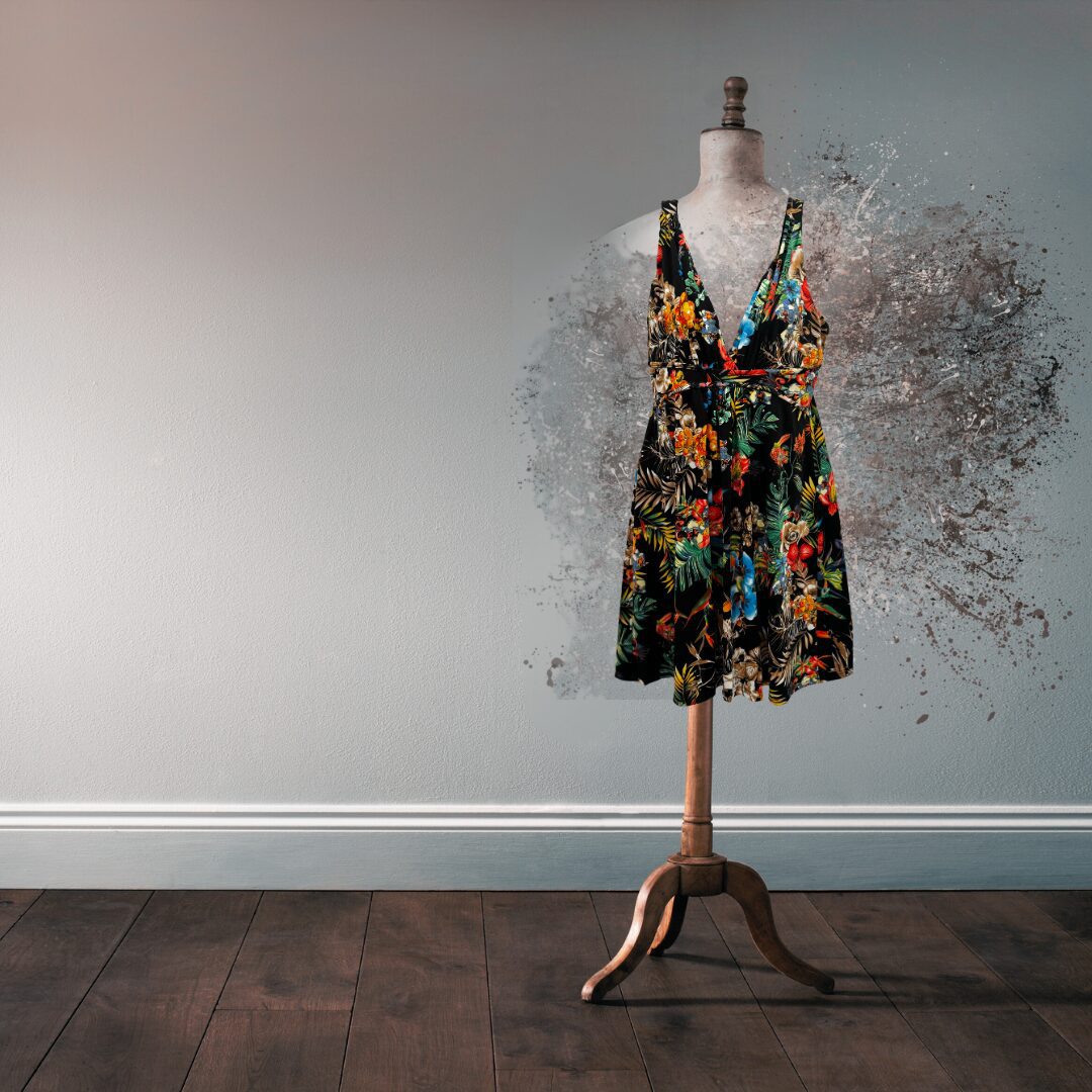 Floral sundress on a mannequin.