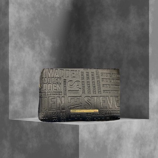 Black Steve Madden logo clutch bag.